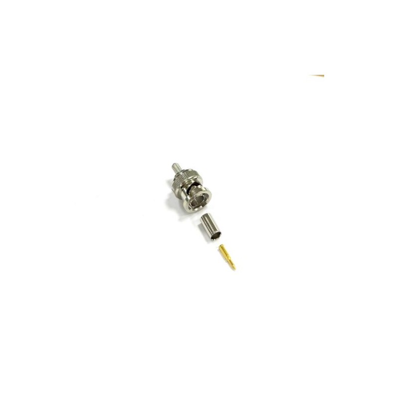 100 pcs - RS PRO, Plug Cable Mount BNC Connector, 75Ω, Crimp Termination, Straight Body