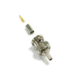 100 pcs - RS PRO, Plug Cable Mount BNC Connector, 75Ω, Crimp Termination, Straight Body