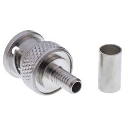 100 pcs - Radiall, Plug Cable Mount BNC Connector, 50Ω, Crimp Termination, Straight Body
