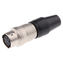 1 pcs - Hirose Circular Connector, 6 Contacts, Cable Mount, Miniature Connector, Socket, Female, HR10 Series