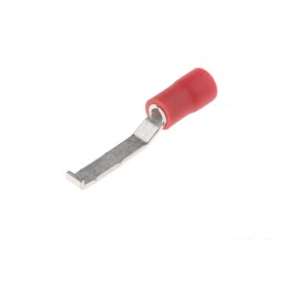 100 pcs - RS PRO Hooked Insulated Crimp Blade Terminal 16.8mm Blade Length, 0.5mm² to 1.5mm², 22AWG to 16AWG, Red