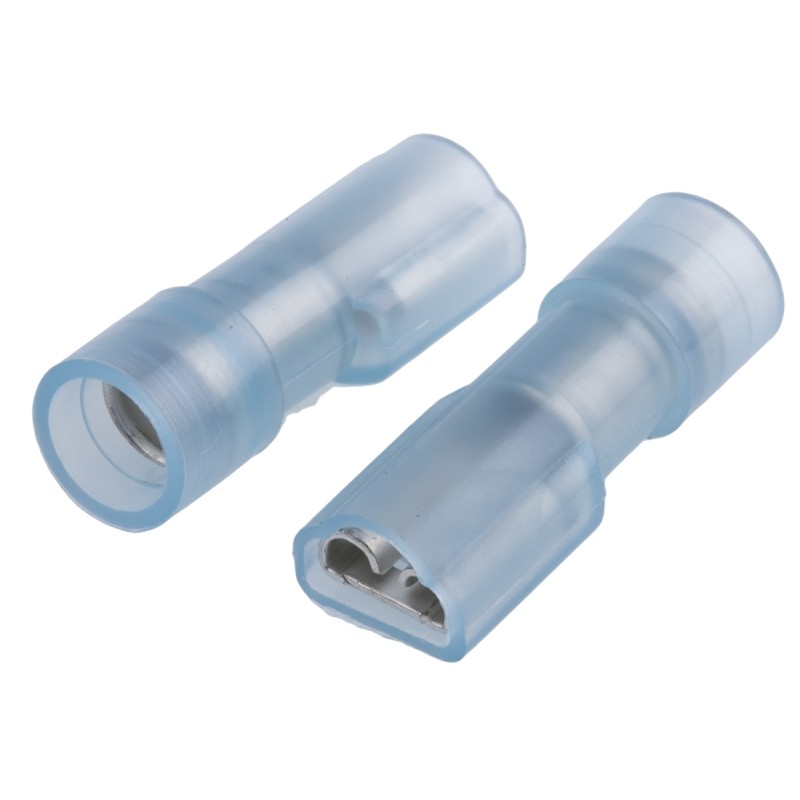 100 pcs - RS PRO Blue Insulated Female Spade Connector, Receptacle, 4.75 x 0.5mm Tab Size, 1.5mm² to 2.5mm²