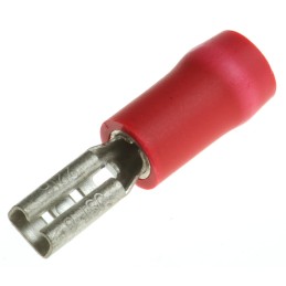 100 pcs - JST FVDDF Red Insulated Female Spade Connector, Receptacle, 2.79 x 0.8mm Tab Size, 0.25mm² to 1.65mm²