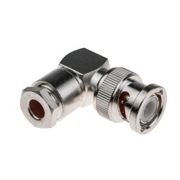 1 pcs - RS PRO, Plug Cable Mount BNC Connector, 50Ω, Clamp Termination, Right Angle Body