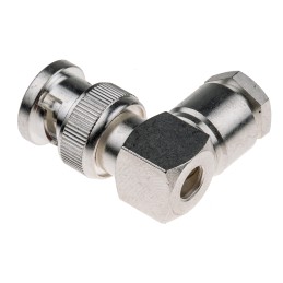 1 pcs - RS PRO, Plug Cable Mount BNC Connector, 50Ω, Clamp Termination, Right Angle Body