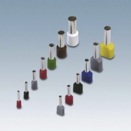 100 pcs - Phoenix Contact Insulated Crimp Bootlace Ferrule, 8mm Pin Length, 1.1mm Pin Diameter, White