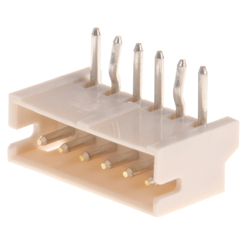 125 pcs - JST ZH Series Right Angle Through Hole PCB Header, 6 Contact(s), 1.5mm Pitch, 1 Row(s), Shrouded