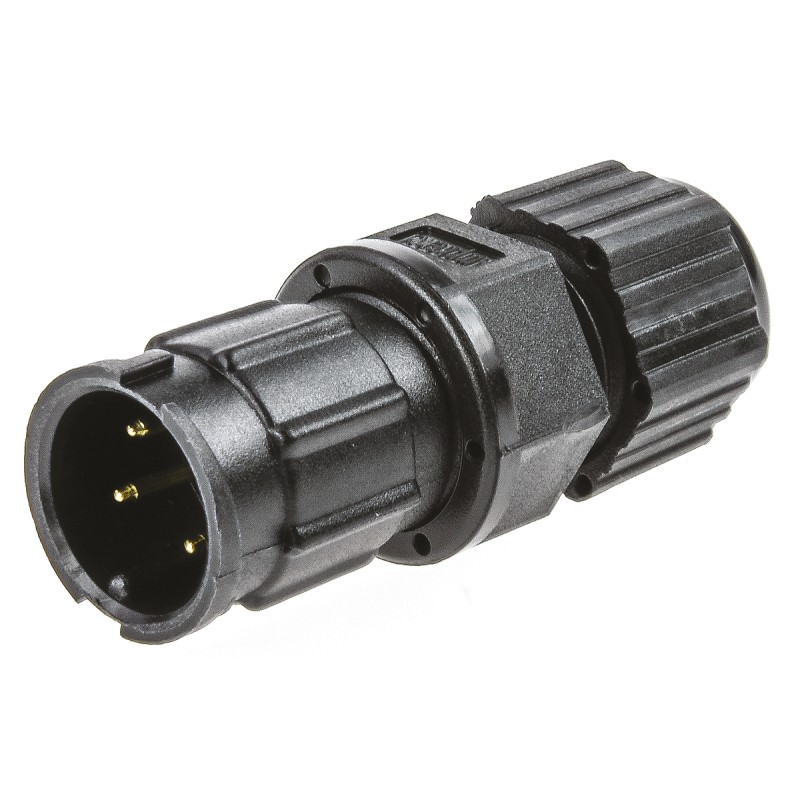 1 pcs - Amphenol Industrial Circular Connector, 4 Contacts, Panel Mount, Plug, Male, IP67, Ceres Series