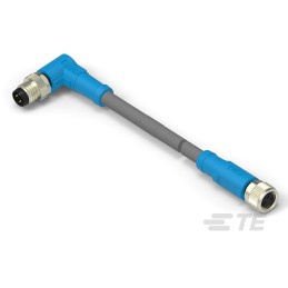 1 pcs - TE Connectivity Right Angle Female, Male 3 way M8 to Straight 3 way M8 Sensor Actuator Cable, 500mm