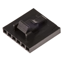 10 pcs - TE Connectivity, AMPMODU MTE Female Connector Housing, 2.54mm Pitch, 6 Way, 1 Row