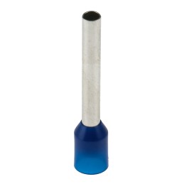 100 pcs - RS PRO Insulated Crimp Bootlace Ferrule, 18mm Pin Length, 2.6mm Pin Diameter, 2.5mm² Wire Size, Blue