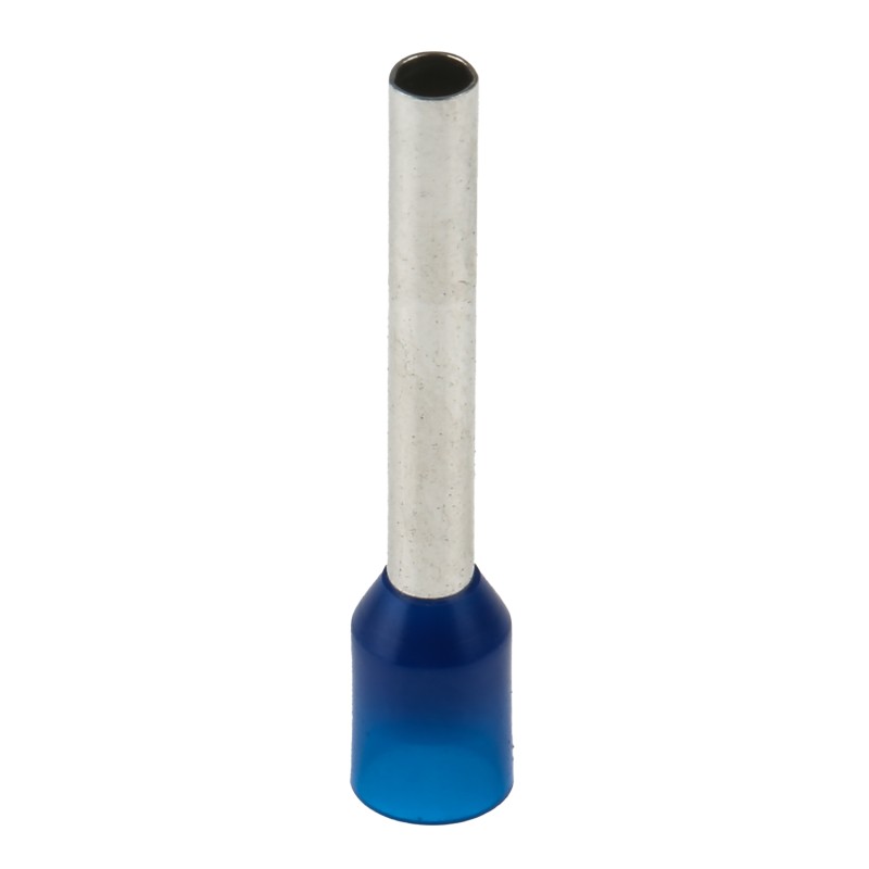 100 pcs - RS PRO Insulated Crimp Bootlace Ferrule, 18mm Pin Length, 2.6mm Pin Diameter, 2.5mm² Wire Size, Blue
