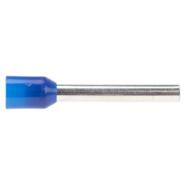 100 pcs - RS PRO Insulated Crimp Bootlace Ferrule, 18mm Pin Length, 2.6mm Pin Diameter, 2.5mm² Wire Size, Blue
