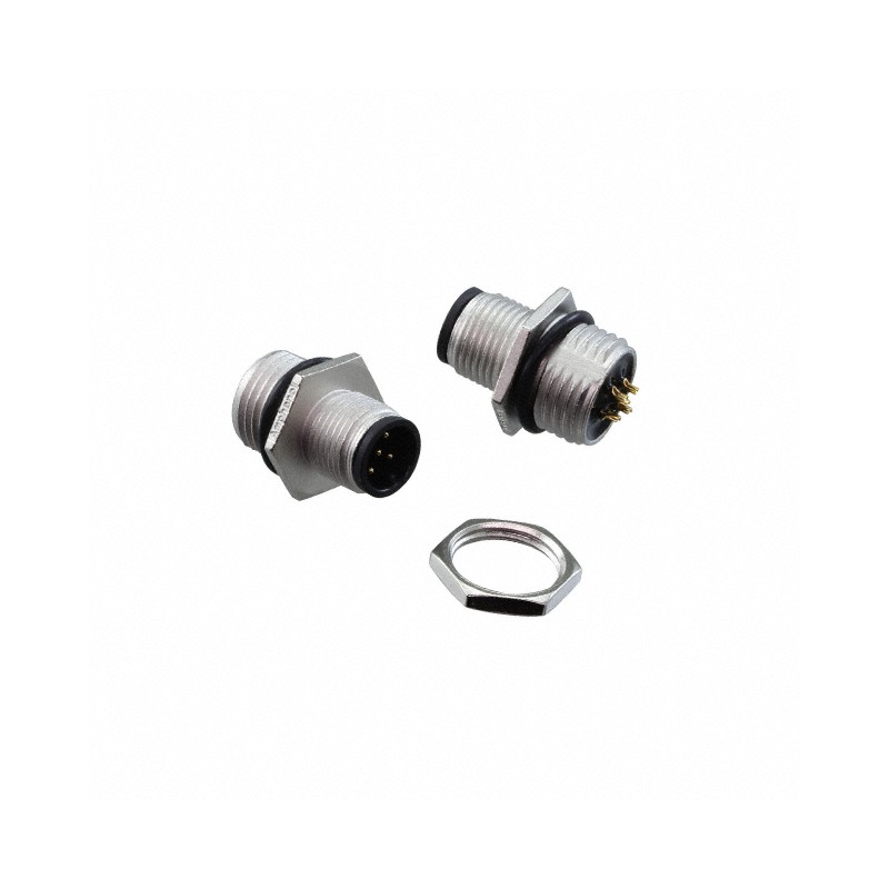 1 pcs - Amphenol Circular Connector, 5 Contacts, Panel Mount, M12 Connector, Plug, Male, IP68, IP69K, M Series