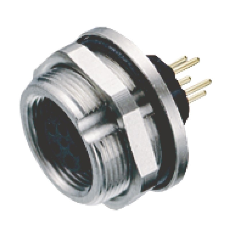 1 pcs - Binder Circular Connector, 3 Contacts, Panel Mount, M9 Connector, Socket, Female, IP67, 712 Series