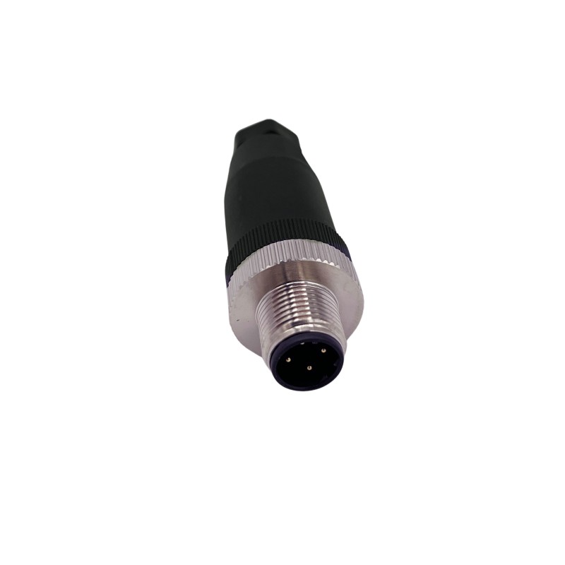 1 pcs - Norcomp Circular Connector, 4 Contacts, Free Hanging, M12 Connector, Plug, Male, IP66, M12 Series