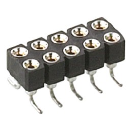 125 pcs - Preci-Dip 410 Series Right Angle Surface Mount PCB Socket, 8-Contact, 2-Row, 2.54mm Pitch, Solder Termination