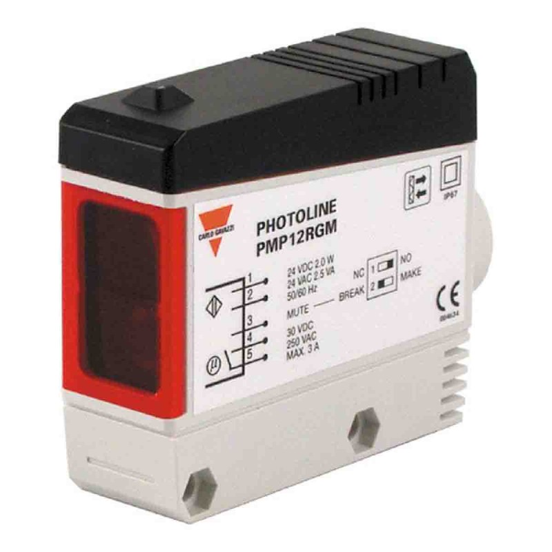 1 pcs - Carlo Gavazzi Retroreflective Photoelectric Sensor, Block Sensor, 12 m Detection Range