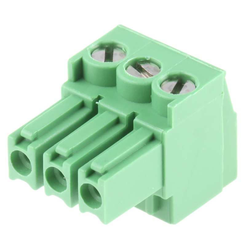 5 pcs - TE Connectivity 3.5mm Pitch 3 Way Right Angle Pluggable Terminal Block, Plug, Cable Mount, Screw Termination