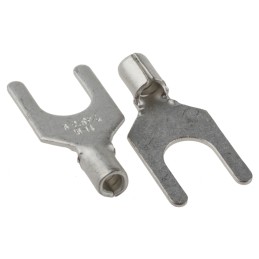 100 pcs - RS PRO Uninsulated Crimp Spade Connector, 1.5mm² to 2.5mm², 16AWG to 14AWG, M6 Stud Size