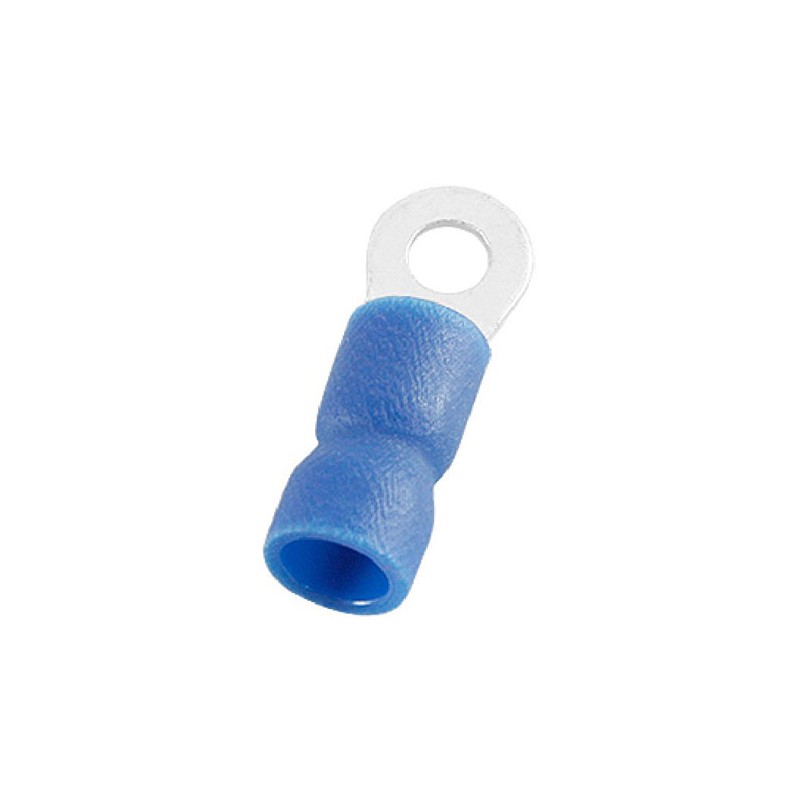 100 pcs - RS PRO Insulated Ring Terminal, M3.2 (4) Stud Size, 1.5mm² to 2.5mm² Wire Size, Blue