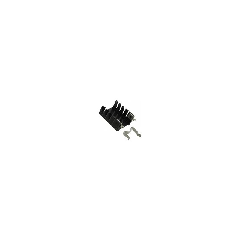 1 pcs : 534202B02853G - Heat Sinks Heat Sink+Clip, TO220, Vertical, 13.4 C/W, 2.39mm Hole, Shur-Lock Tab/Clip