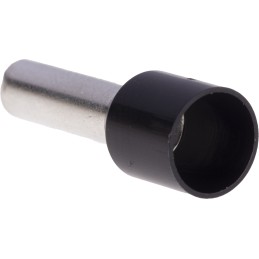 100 pcs - RS PRO Insulated Crimp Bootlace Ferrule, 12mm Pin Length, 3.9mm Pin Diameter, 6mm² Wire Size, Black