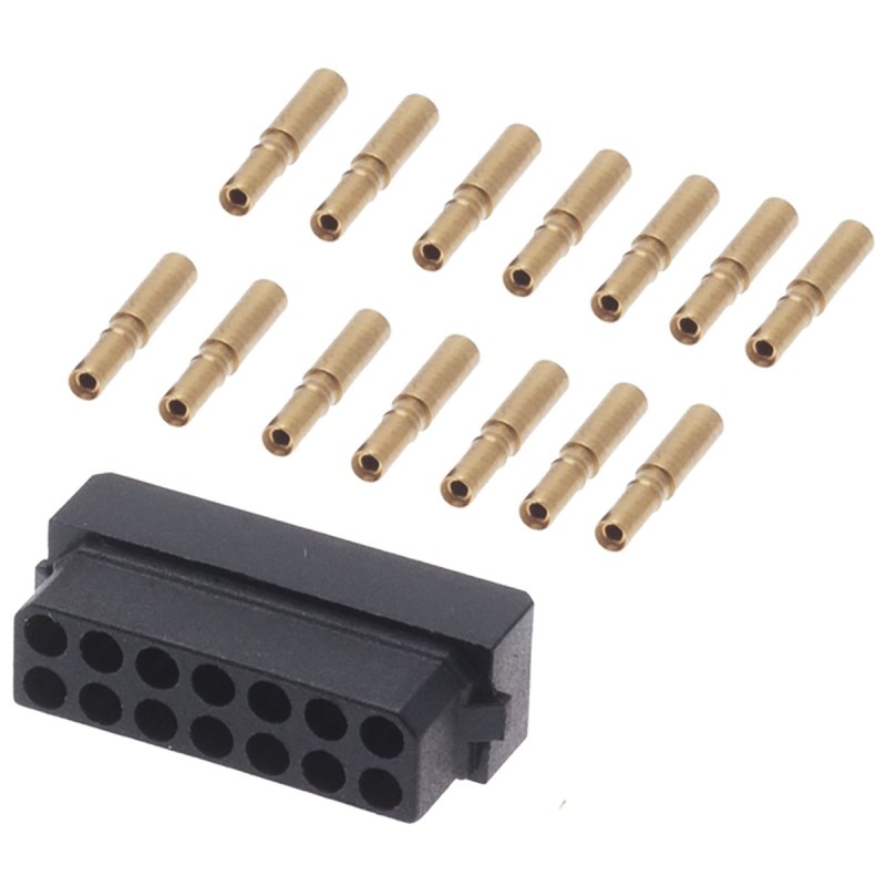 20 pcs - HARWIN Datamate Connector Kit Containing 14 way DIL Female Shell, Crimps