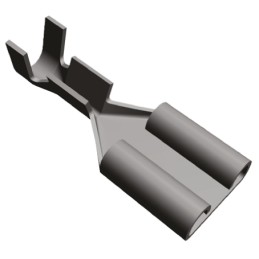 100 pcs - TE Connectivity FASTON .250 Uninsulated Female Spade Connector, Receptacle, 6.35 x 0.81mm Tab Size, 0.5mm² to 1.5mm²