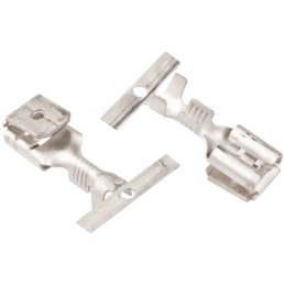 100 pcs - TE Connectivity FASTON .187 Uninsulated Female Spade Connector, Piggyback Terminal, 4.75 x 0.51mm Tab Size, 0.5mm² t
