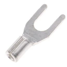 100 pcs - RS PRO Uninsulated Crimp Spade Connector, 0.5mm² to 1.5mm², 22AWG to 16AWG, M3.5 Stud Size