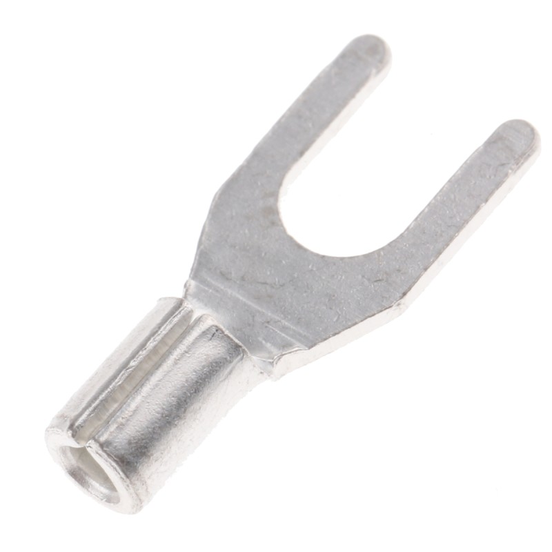 100 pcs - RS PRO Uninsulated Crimp Spade Connector, 0.5mm² to 1.5mm², 22AWG to 16AWG, M3.5 Stud Size