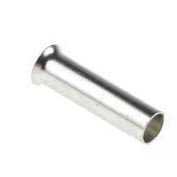 100 pcs - RS PRO Crimp Bootlace Ferrule, 10mm Pin Length, 2.6mm Pin Diameter, 2.5mm² Wire Size