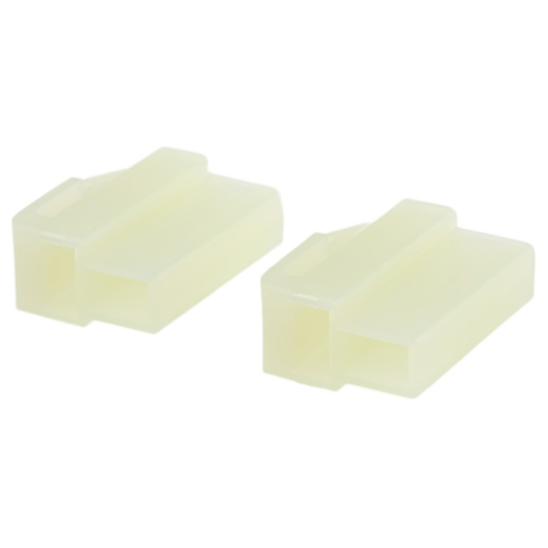 500 pcs - TE Connectivity, AMP 250 2 Way Nylon 66 Crimp Terminal Housing, 6.35mm Tab Size, Natural