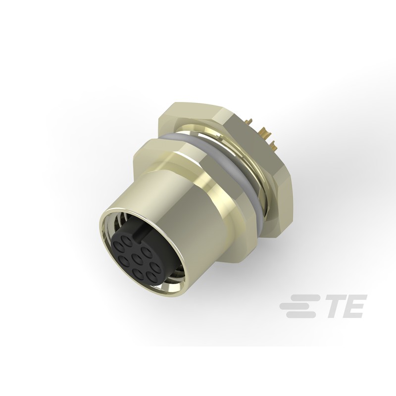 1 pcs - TE Connectivity Circular Connector, 8 Contacts, Front Mount, M12 Connector, Socket, Female, IP67