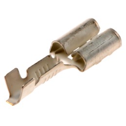 100 pcs - TE Connectivity FASTIN-FASTON .250 Uninsulated Female Spade Connector, Receptacle, 6.35 x 0.81mm Tab Size, 0.5mm² to