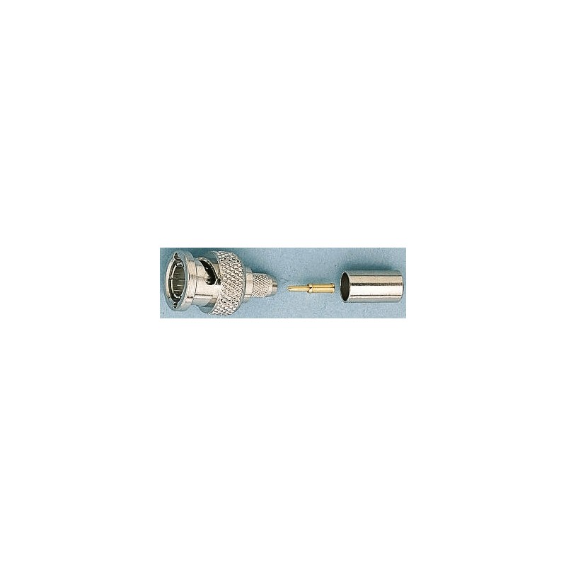 1 pcs - Telegartner, Plug Cable Mount BNC Connector, 50Ω, Crimp Termination, Straight Body