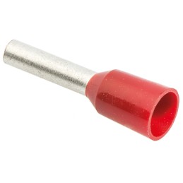 100 pcs - JST, GTR Insulated Crimp Bootlace Ferrule, 8mm Pin Length, 1.7mm Pin Diameter, 1.5mm² Wire Size, Red