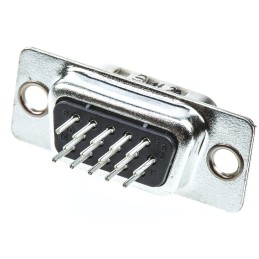 1 pcs - HARTING D-Sub High Density 15 Way Through Hole D-sub Connector Plug, 2.29mm Pitch