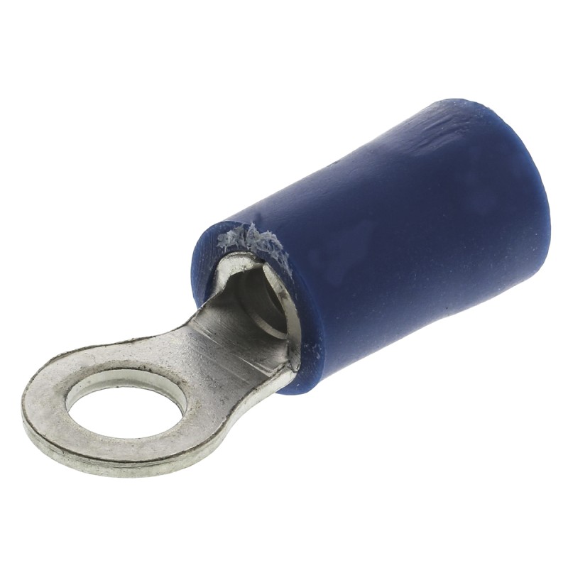 100 pcs - RS PRO Insulated Crimp Ring Terminal, M3.5 Stud Size, 1.5mm² to 2.5mm² Wire Size, Blue
