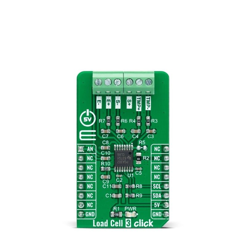1 pcs - MikroElektronika Load Cell 3 Click Pressure Sensor Add On Board for PGA302 mikroBUS socket