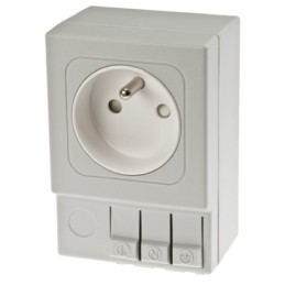 1 pcs - STEGO Light Grey 1 Gang Plug Socket, 16A, Type E - French, Indoor Use