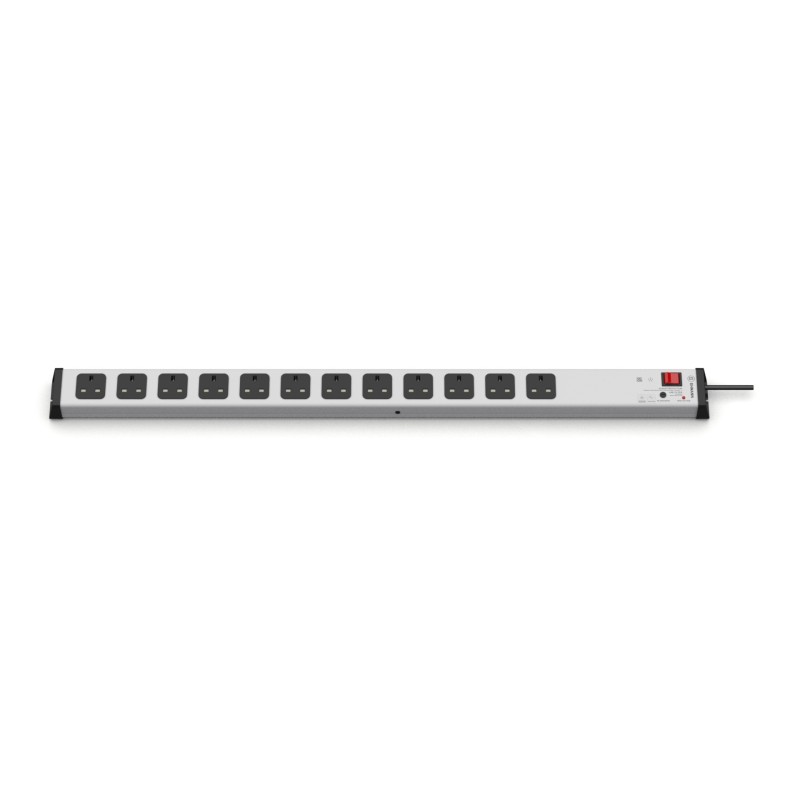 1 pcs - Type G - British 12 Gang Power Distribution Unit, 1.5m Cable, Filtered, 13A, 230 V, Fused, Surge Protected
