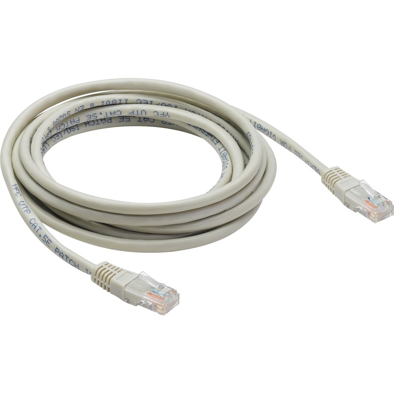 1 pcs - Socomec Cat5 Male RJ45 to Male RJ45 Ethernet Cable, U/UTP, Grey PVC Sheath, 2m