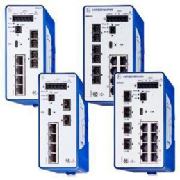 1 pcs - Hirschmann BOBCAT Series DIN Rail Mount Ethernet Switch, 8 RJ45 Ports, 1000 - 2500Mbit/s Transmission, 12 - 24V dc