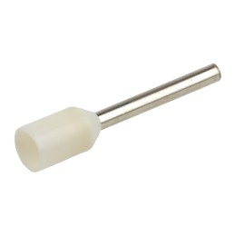 100 pcs - RS PRO Insulated Crimp Bootlace Ferrule, 12mm Pin Length, 1.5mm Pin Diameter, 0.75mm² Wire Size, White