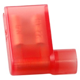 100 pcs - RS PRO Red Insulated Female Spade Connector, Flag Terminal, 6.35 x 0.8mm Tab Size, 0.5mm² to 0.75mm²