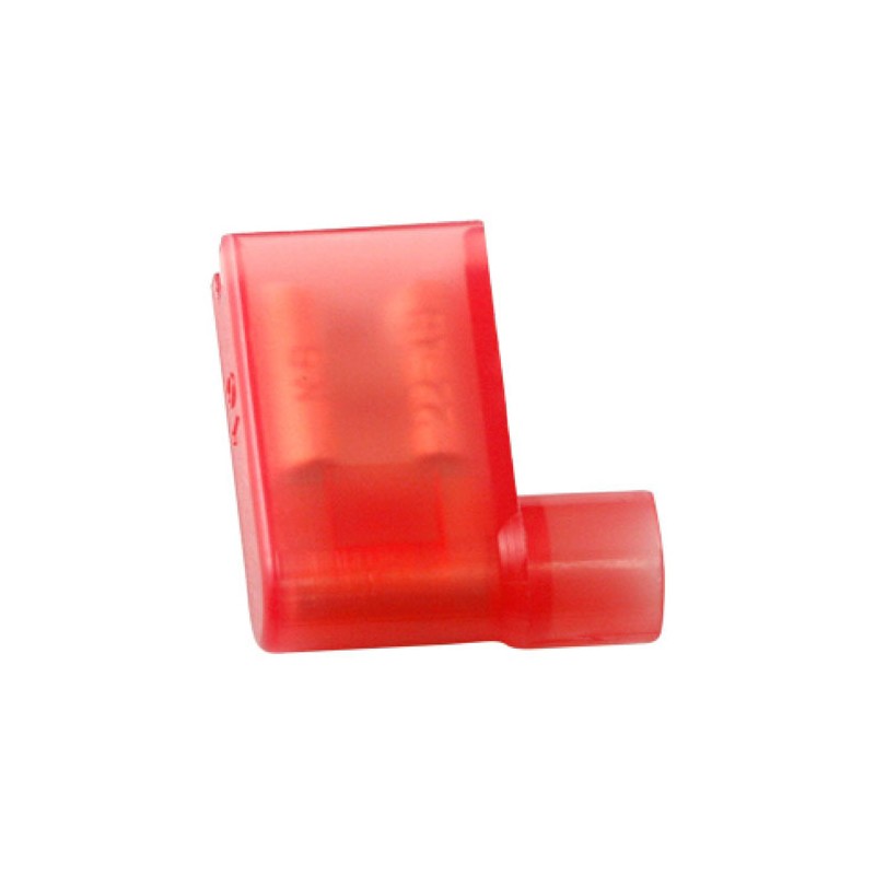 100 pcs - RS PRO Red Insulated Female Spade Connector, Flag Terminal, 6.35 x 0.8mm Tab Size, 0.5mm² to 0.75mm²