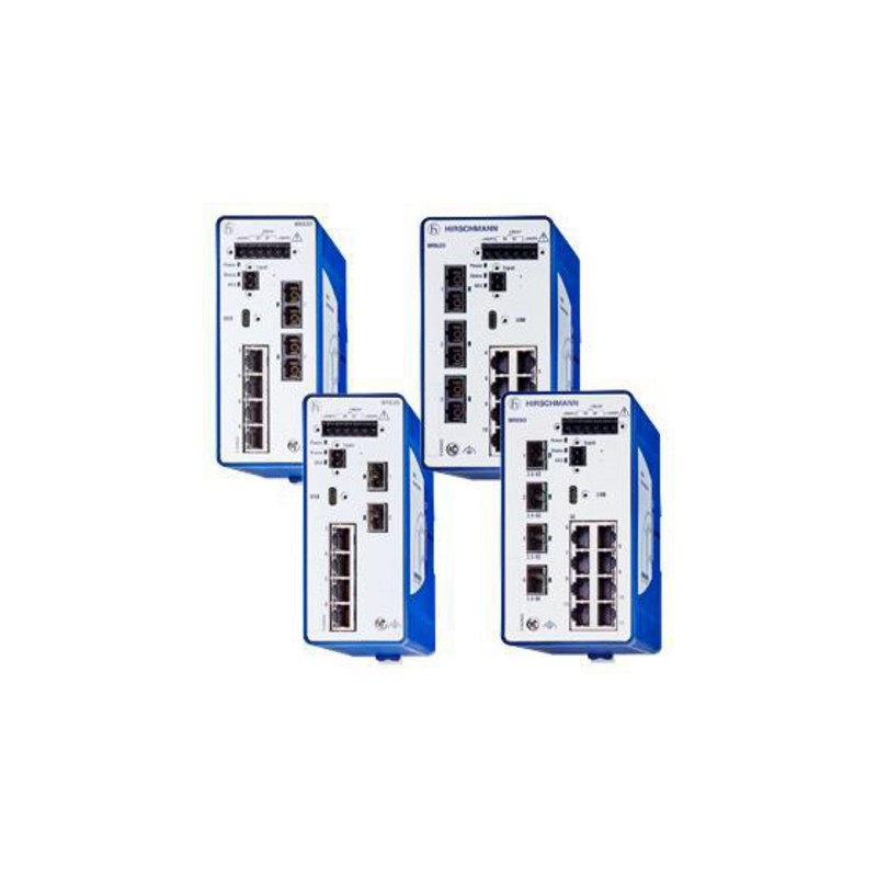 1 pcs - Hirschmann BOBCAT Series DIN Rail Mount Ethernet Switch, 12 RJ45 Ports, 1000 - 2500Mbit/s Transmission, 12 - 24V dc