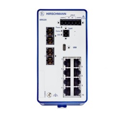 1 pcs - Hirschmann BOBCAT Series DIN Rail Mount Ethernet Switch, 10 RJ45 Ports, 1000 - 2500Mbit/s Transmission, 12 - 24V dc